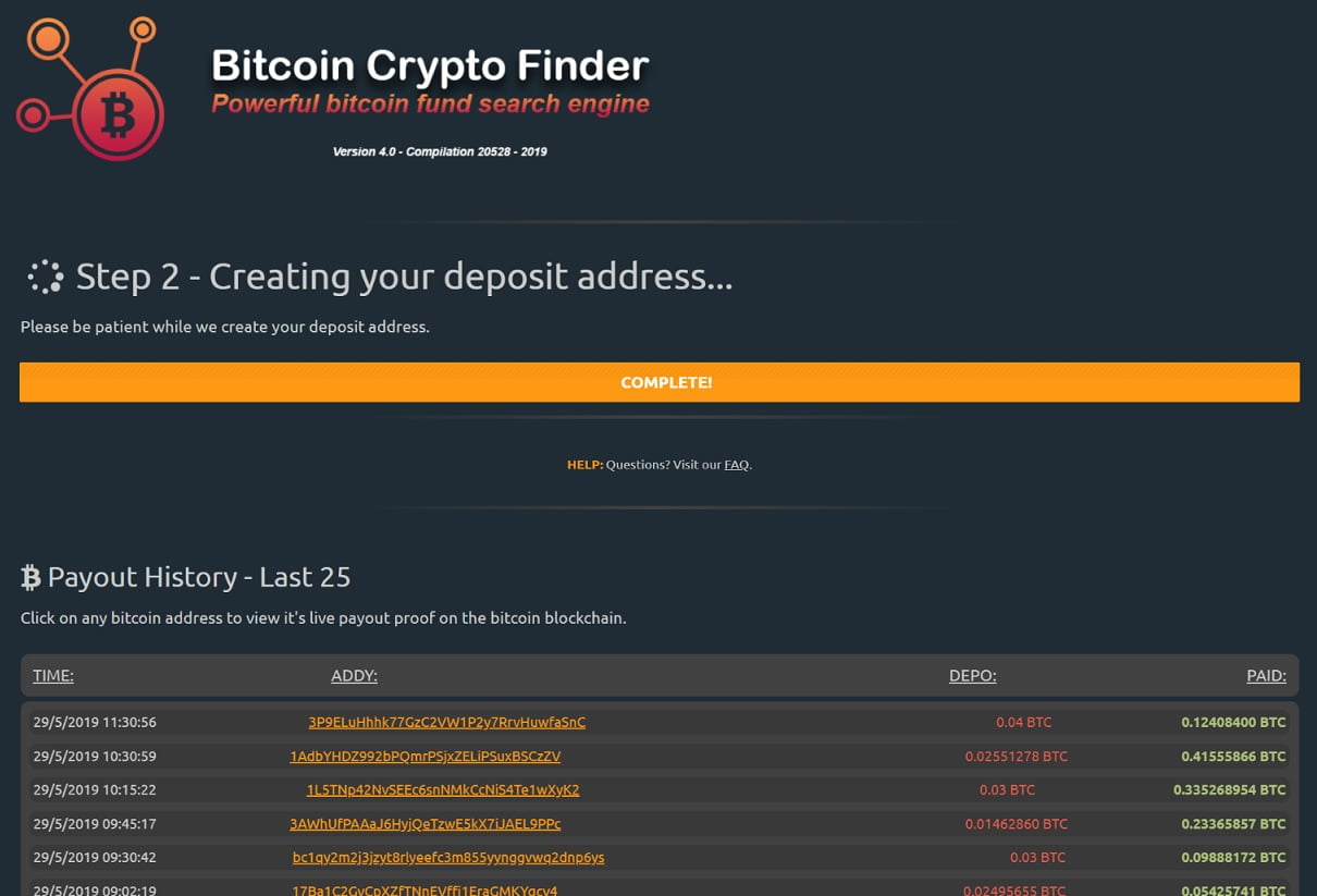 bitcoin crypto finder